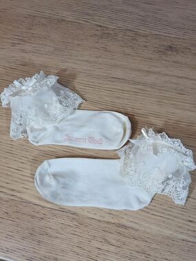 Innocent World Ivory Rose Lace Cuff Ankle Socks | Classic Lolita